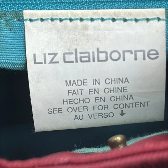 (X1) LIZ CLAIBORNE, small vintage 80s canvas and leather shoulder bag - Picture 8 of 12